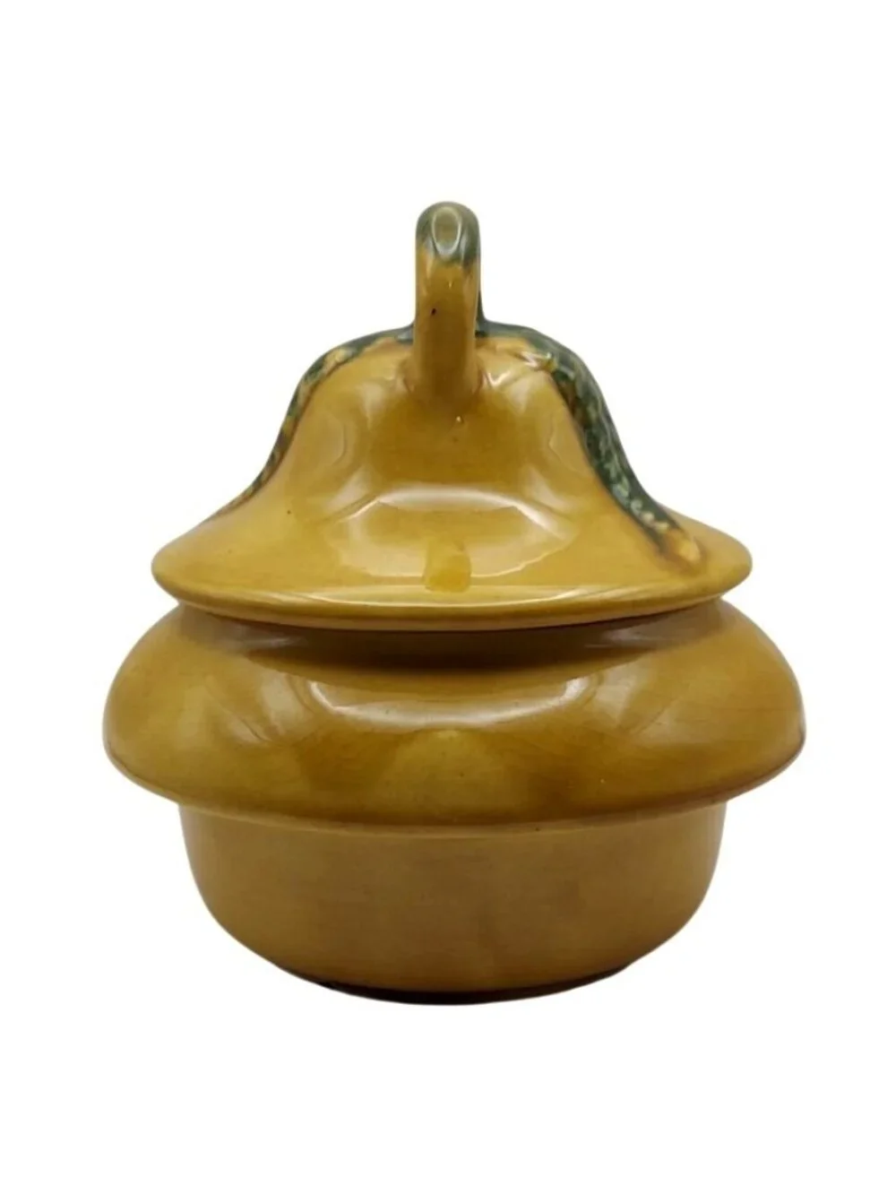 California Pottery USA 252 Pear Shaped Covered Ceramic Jar 50s 60s Collectible